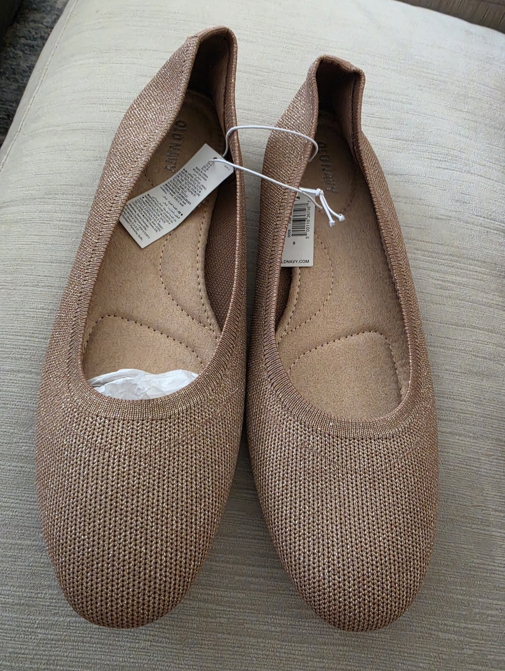 Old Navy Sparkling Gold Flats 9